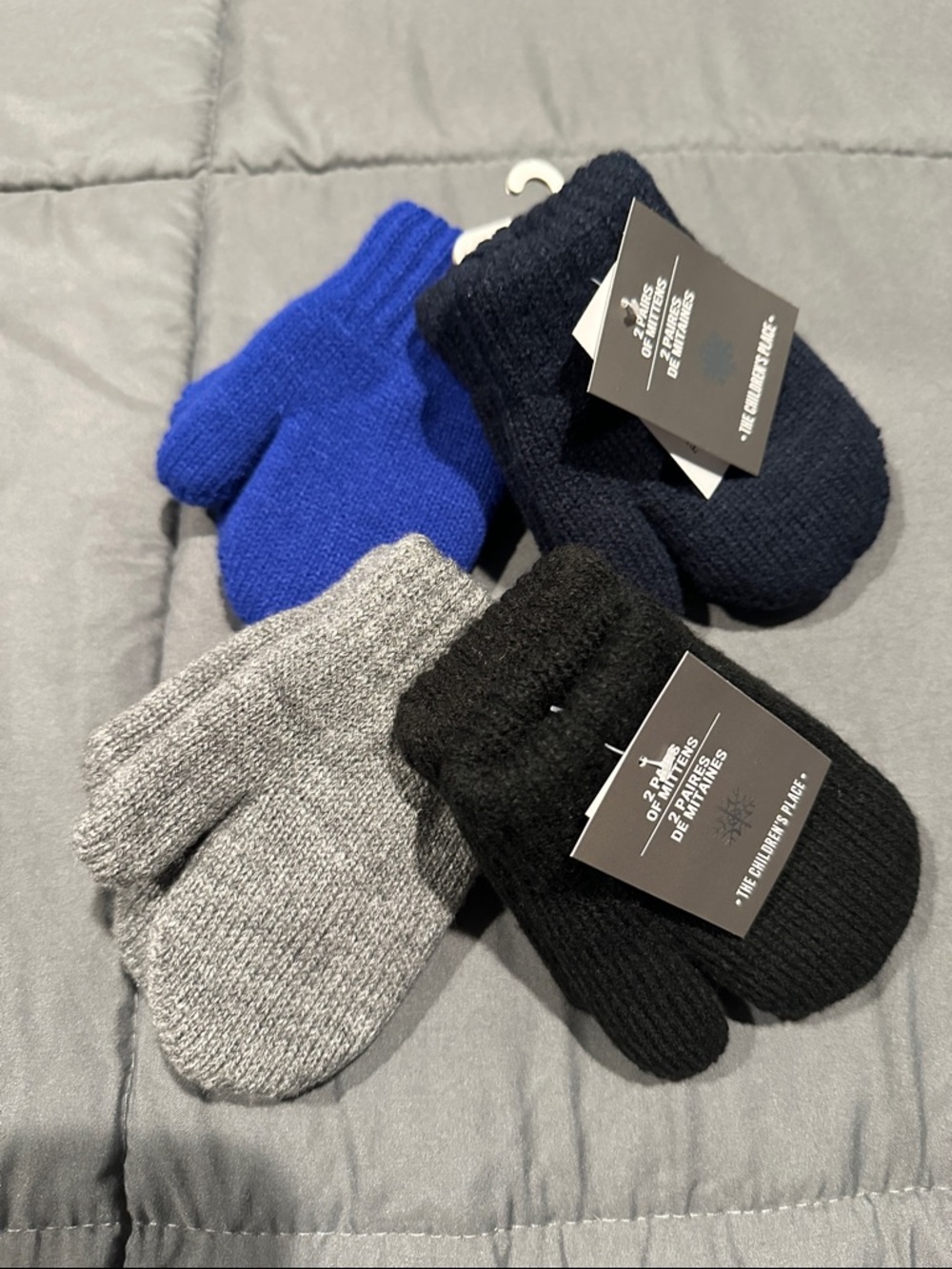 The Children's Place Kids Knit Mittens - Blue, Navy, Gray, Black